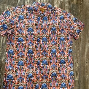 Red Camel Men's Vibrant Floral Button Down Shirt